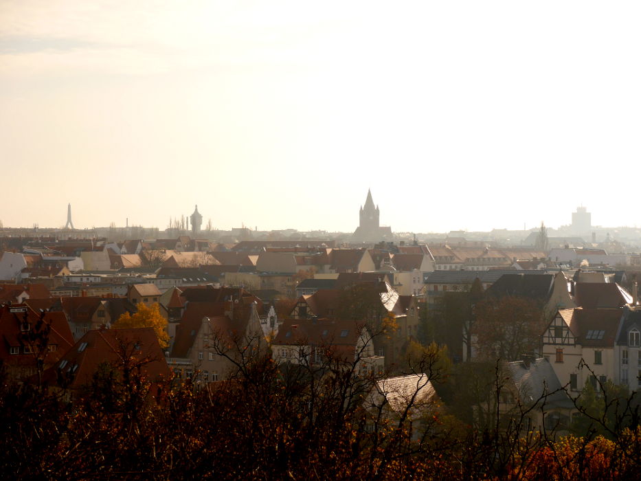 Wohnen in Halle im Paulus- und dem Giebichensteinviertel. Herbstaufnahme.